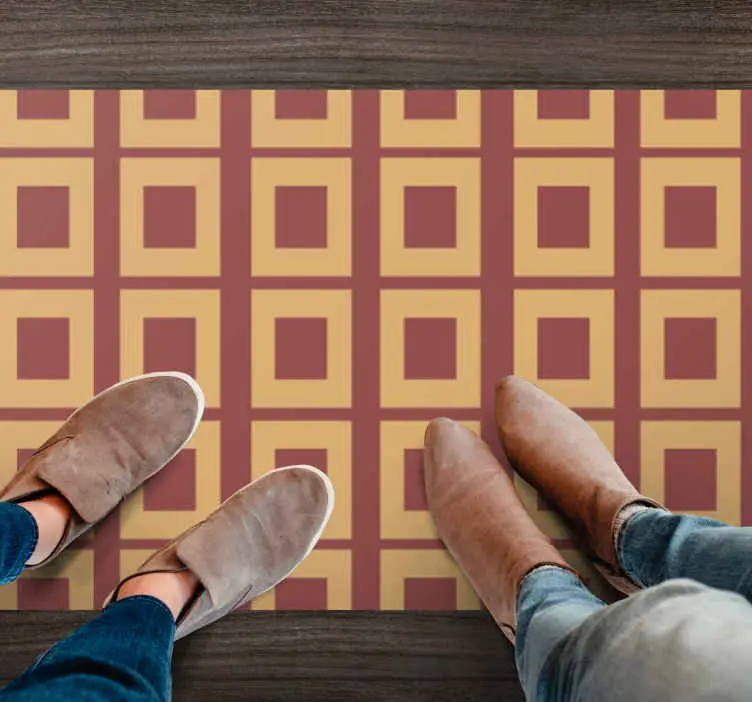 Erbjudande Geometriska kvadrater Vinylmatta geometrisk