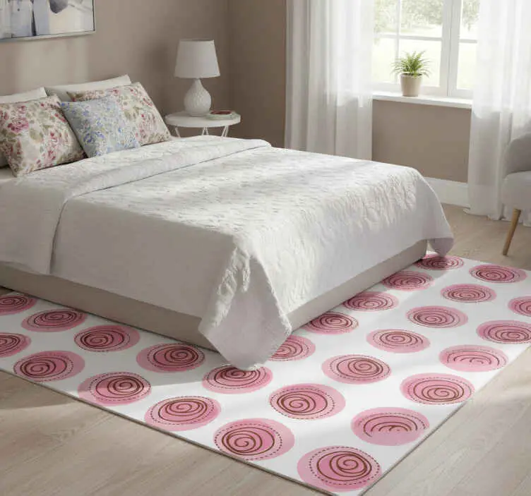 Trygg betalning Vinylmatta blommor och växter i rosa blommor