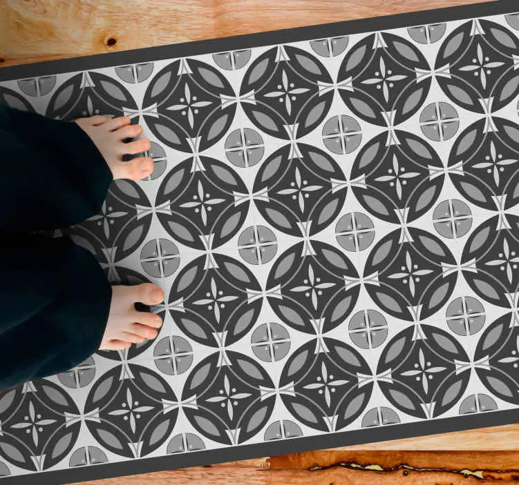 Erbjudandepris Sofistikerat monokromt motiv vinylmatta i marmor