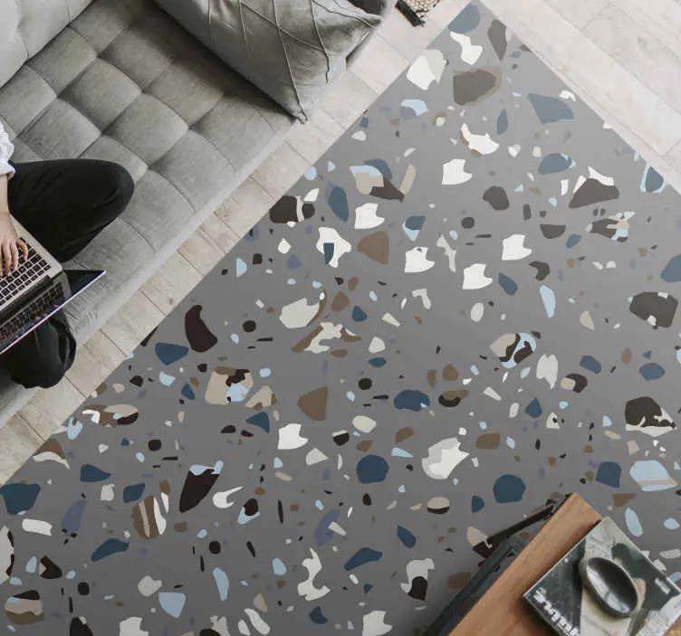Blandad terrazzosten vinylmatta i marmor Erbjudande
