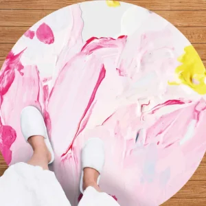 Abstract rosa virvlar vinylmatta ungdom Kampanjpris