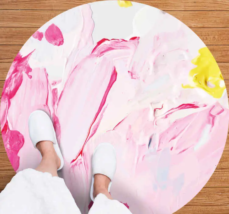 Abstract rosa virvlar vinylmatta ungdom Kampanjpris