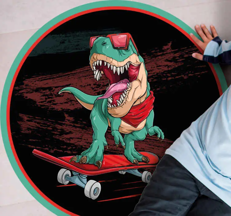 Kampanjpris Cool skateboarddinosaurie Vinylmatta Ungdom