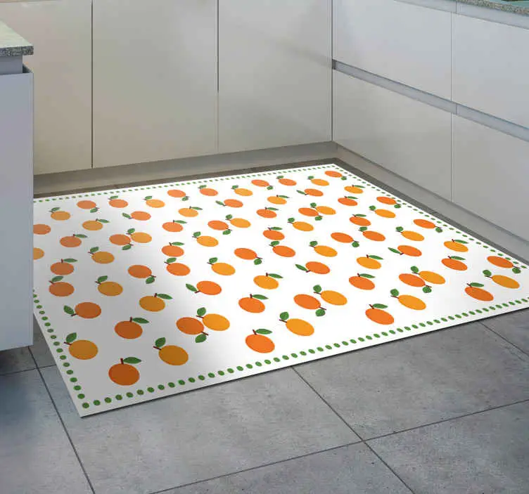 Orange citrusmönster Vinylmatta Kök Beställ nu