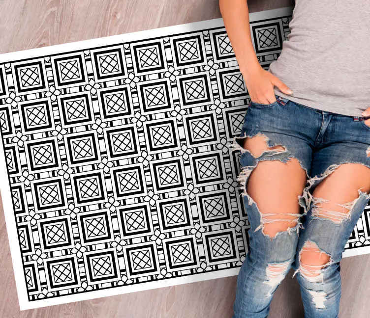 Symmetriska kakelmönster Vinylmatta geometrisk Populär