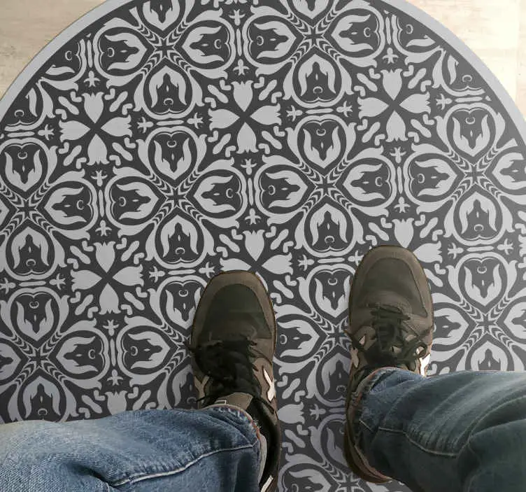Geometriska blommotiv Vinylmatta textur Outlet