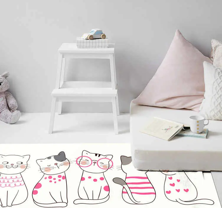 Nyhet Lekfulla kattillustrationer Andra Vinylmattor