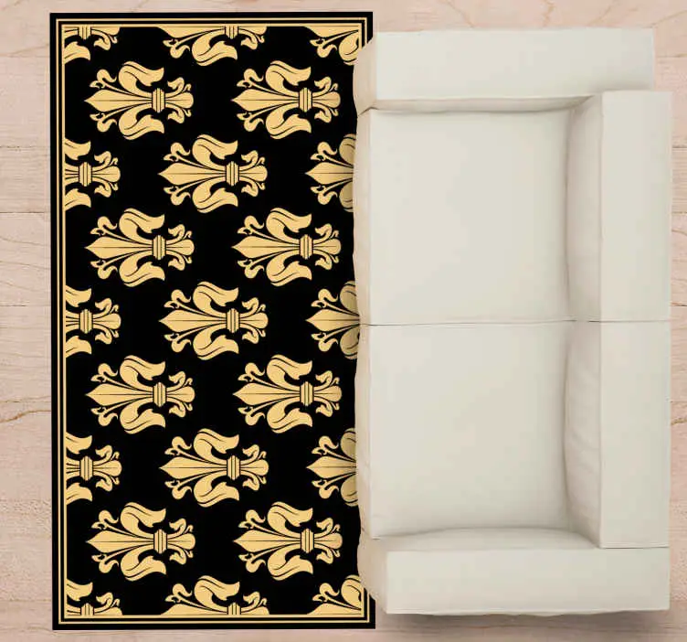 Premium Elegant fleur-de-lis mönster Vinylmatta Vardagsrum