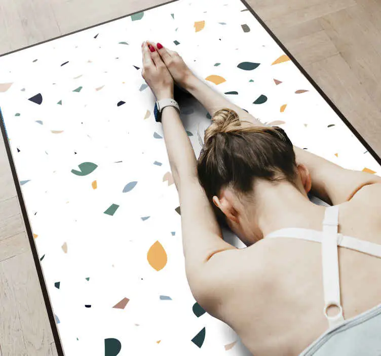 Vit terrazzo minimalistisk matta Lägg i varukorgen
