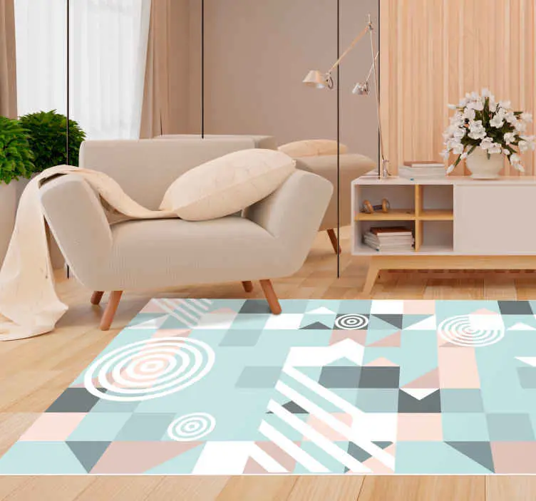 Endast idag Nordiska geometriska pastellfärger vinylmatta