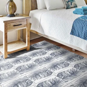 "hampton stil" blå fjädrar geometriska mattor Säker betalning