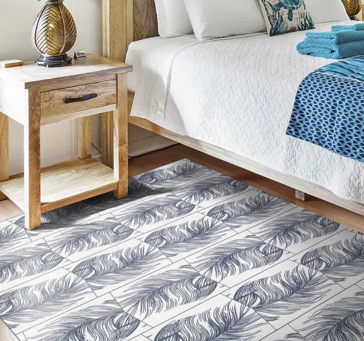 "hampton stil" blå fjädrar geometriska mattor Säker betalning