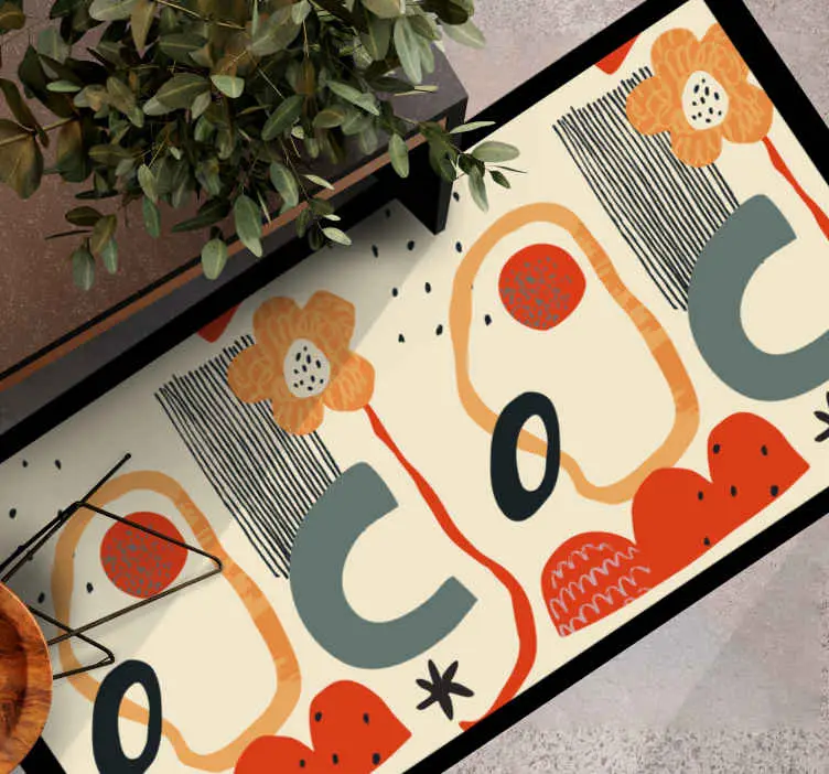 Köp nu Röda och orange collage abstraktion samtida mattor