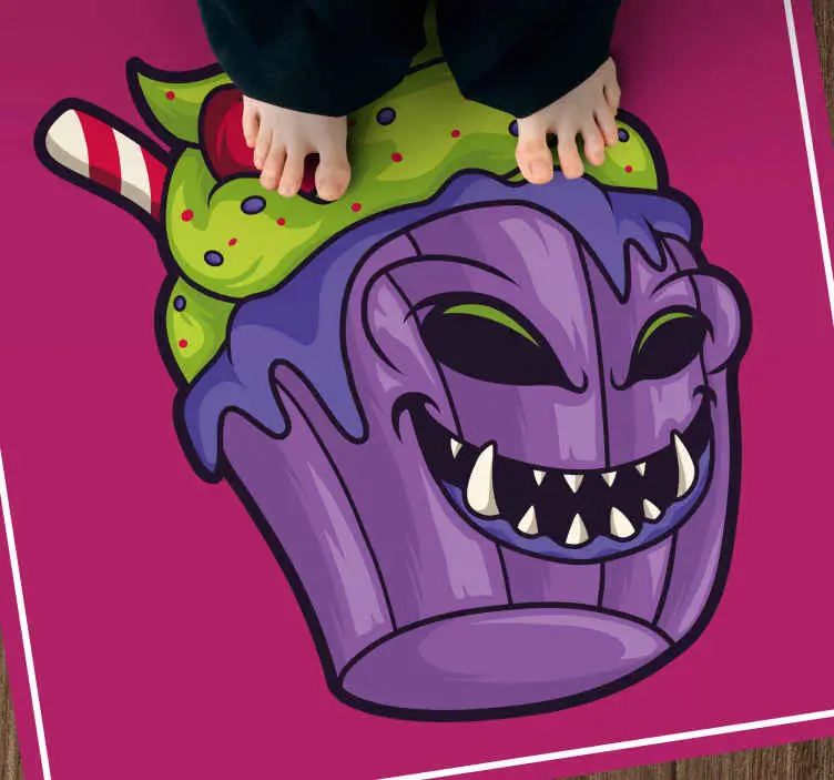 Zombie cupcake tecknad samtida mattor Nedsatt pris
