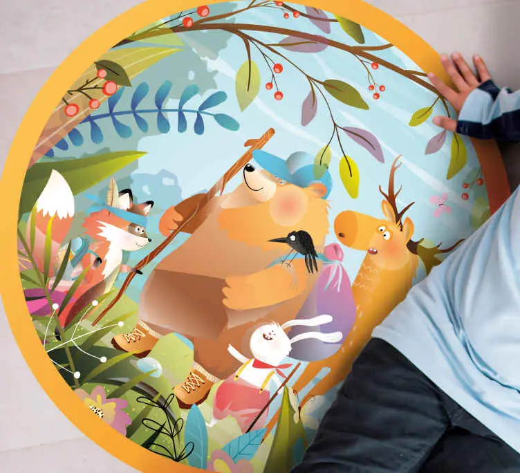 Fynd Djur vänner i skogen barn vinyl matta