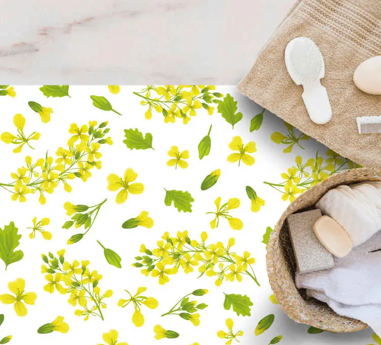 Kundfavorit Gula blommor mönster blomma matta