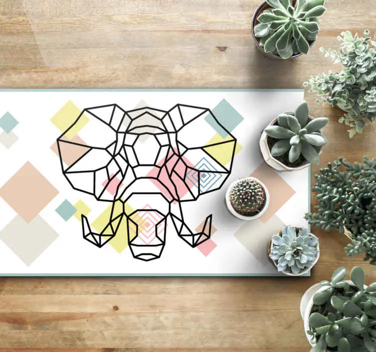 Beställ nu Elefant geometrisk form nordisk matta