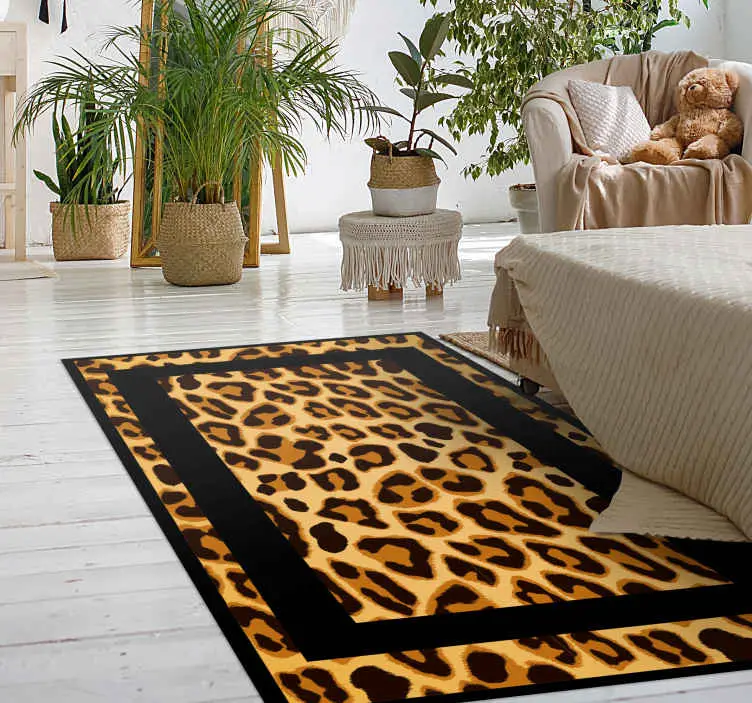 Matta för rektangel leopardhud djurtryck Begränsat erbjudande