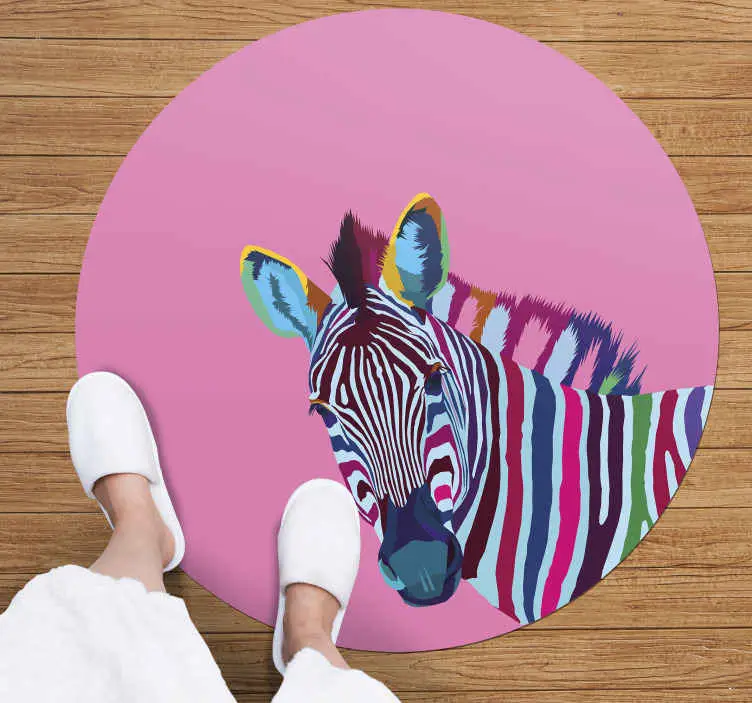 Zebra popkonst djurmatta Begränsat antal