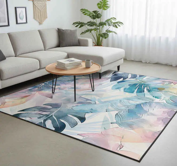 Vinylmatta natur stora ritade blad Nyhet