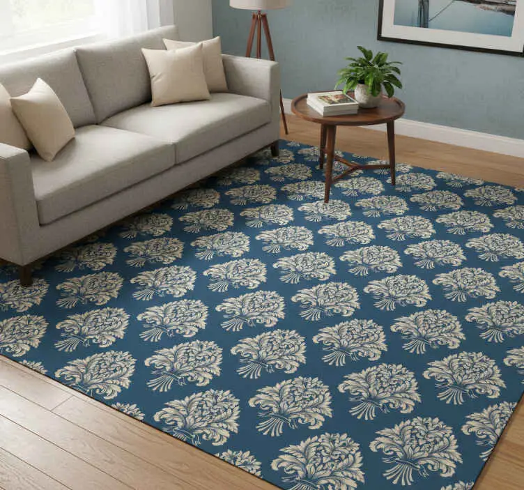 Vinylmatta årgång barockblommor design Billig