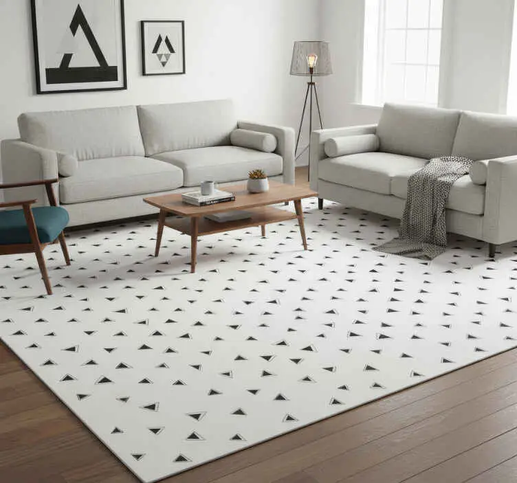 Endast idag Vinylmatta scandinaviska svarta och grå 3d trianglar