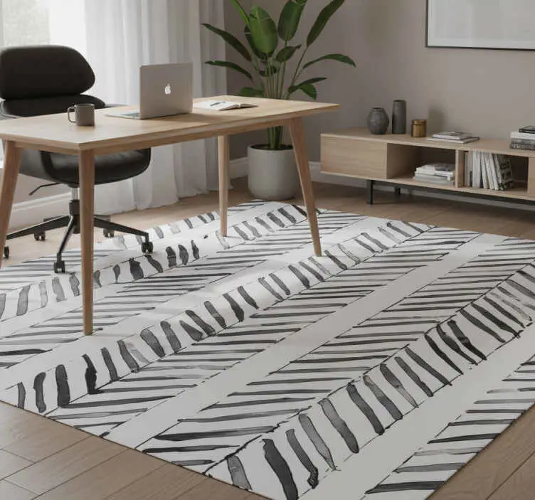 Rea Vinylmatta studera svartvit geometrisk design