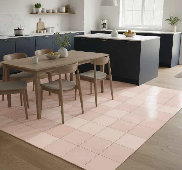 Billig Vinylmatta kök rosa kakelmönster