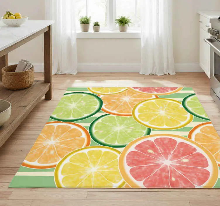 Beställ idag Vinylmatta kök citrus kakelstickers