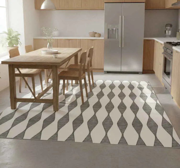 Extra rabatt Vinylmatta kök rabaul ikaat beige motiv