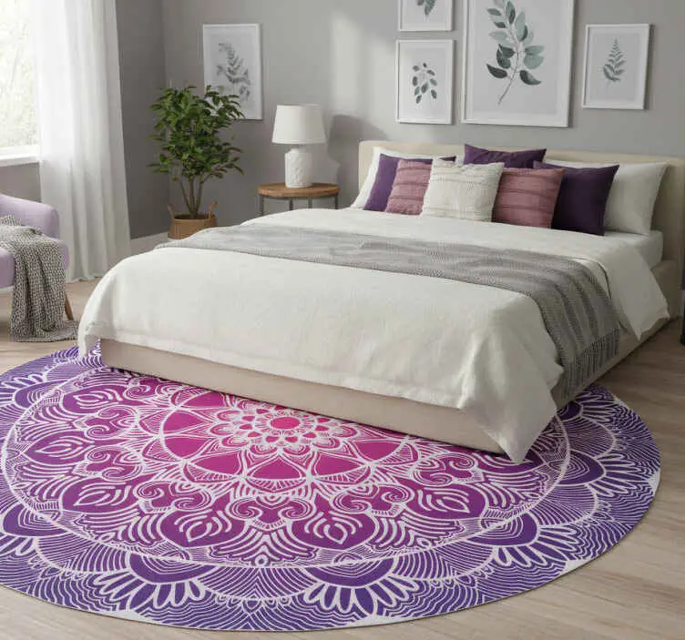 Vinylmatta sovrum lila livets blomma mandala Billigare