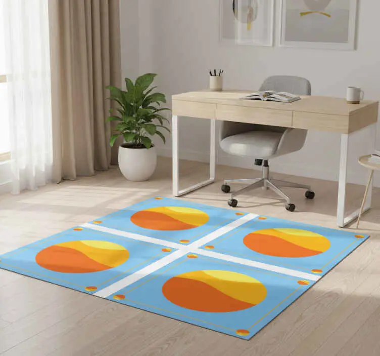 Köp online Vinylmatta geometrisk färgglada cirklar
