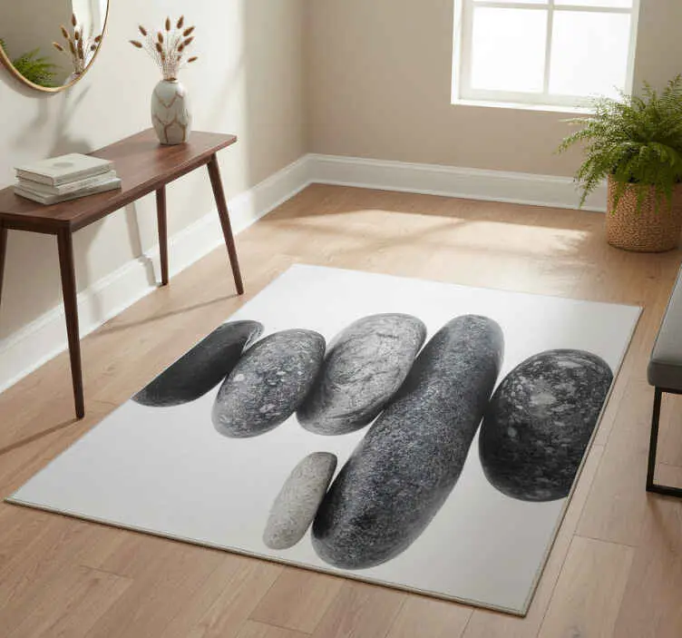 Lågt pris Vinylmatta natur stacked pebbles arrangement