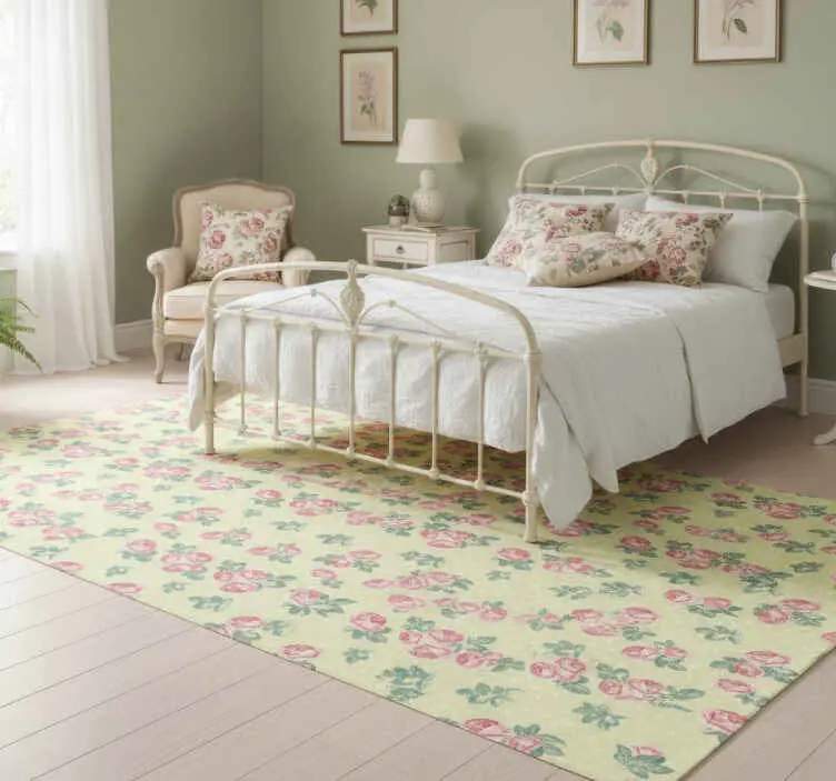 Vinylmatta sovrum shabby chic med prickmönster Trygg betalning