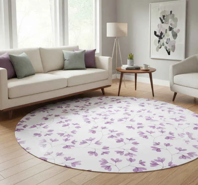 Populärt val Vinylmatta blommor och växter lila blommönster