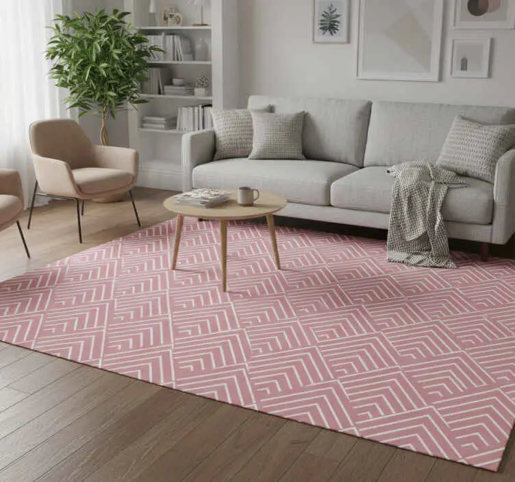 Endast denna vecka Vinylmatta geometrisk röda parallellogram och hexagoner