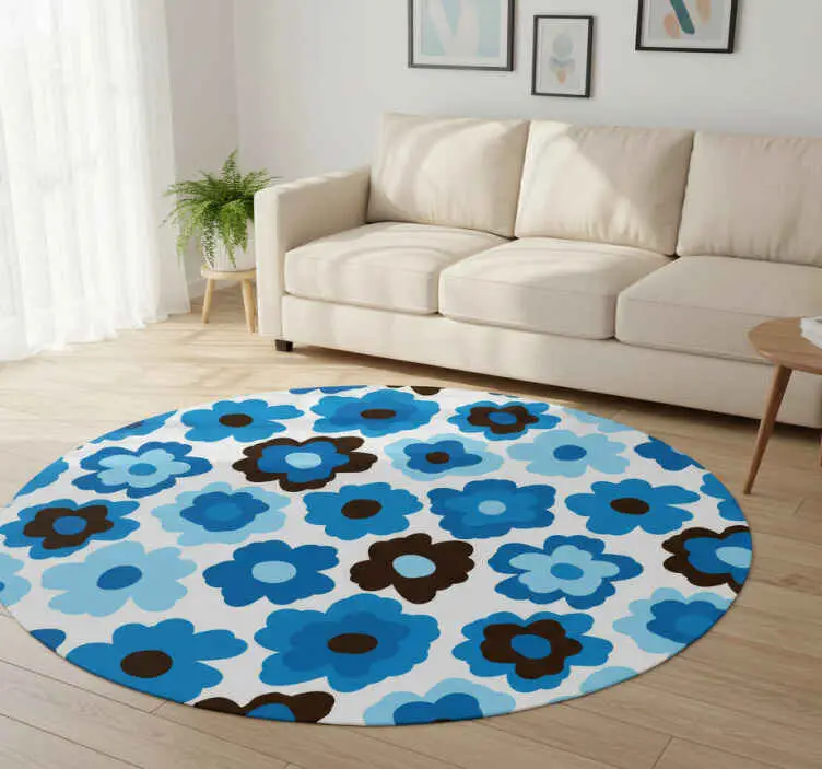 Vinylmatta blommor och växter blå vallmo Köp nu