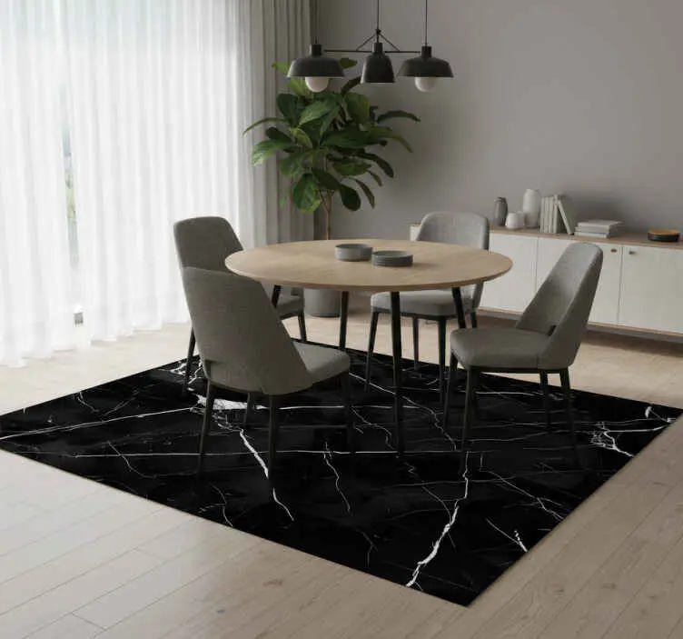 Vinylmatta matsal svart marmor för bord Fynd