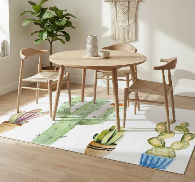 Vinylmatta matsal set med olika kaktusar Billigare
