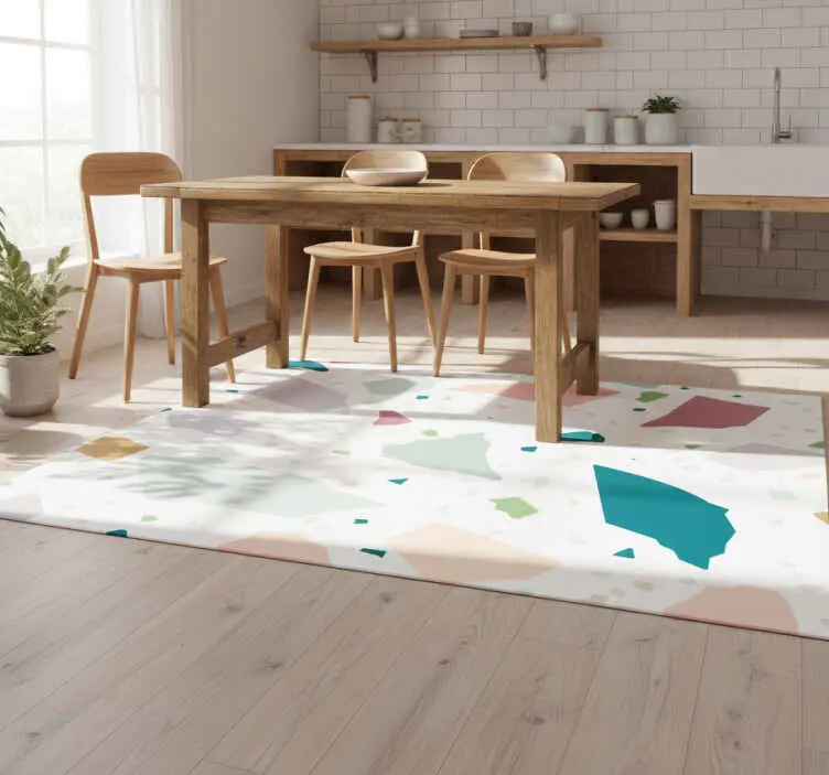 Vinylmatta kök mediterran terrazzo mönster Premium