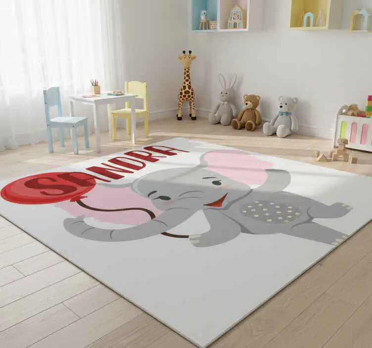 Köp online Vinylmatta djur elefant och ballong