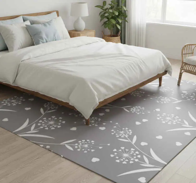 Vinylmatta blommor och växter vita maskrosor I lager