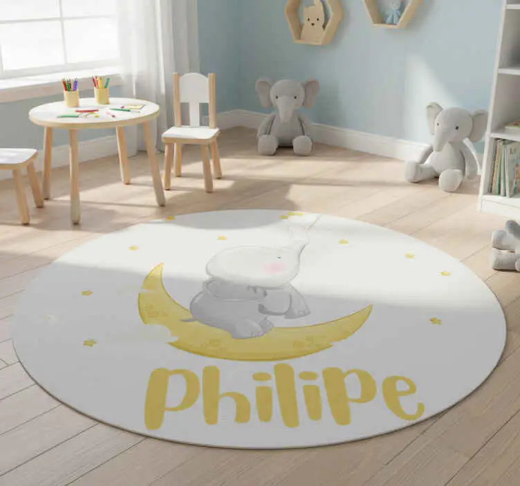 Vinylmatta djur anpassningsbart namn elefant och kanin Beställ idag