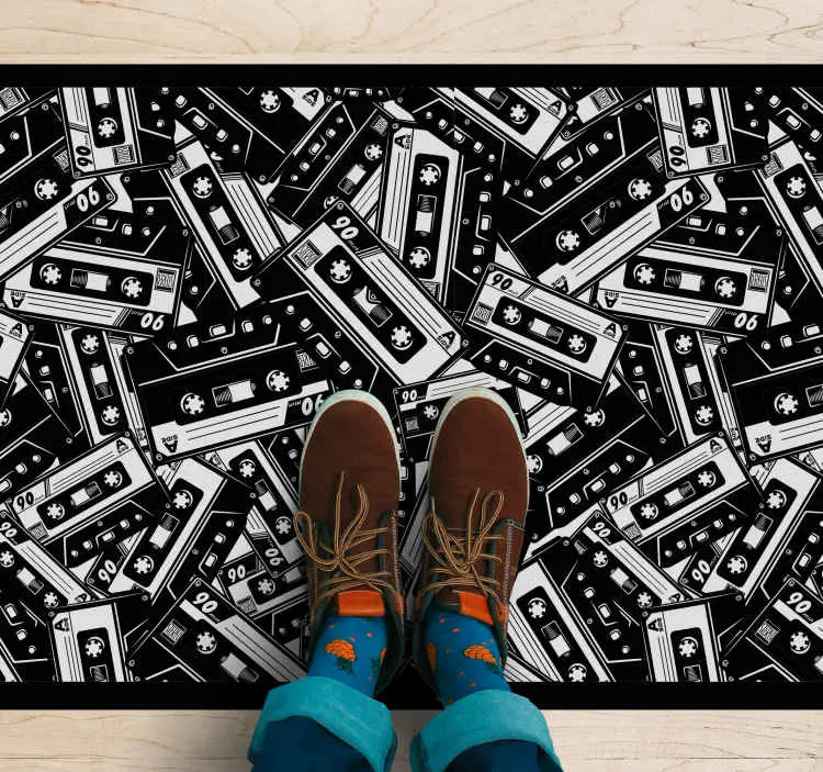 Nyhet Retro kassettmönster Vinylmatta Ungdom