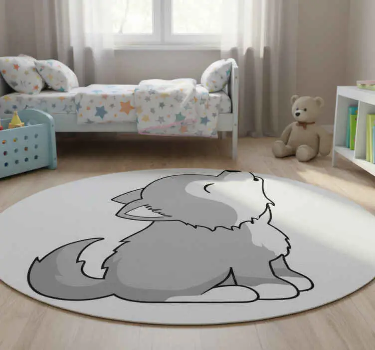 Rabatt Vinylmatta djur hurlande hundillustration