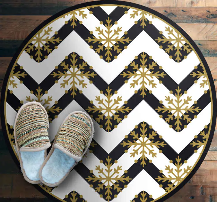 Chevron snöflingamönster Vinylmatta Jul Reapris