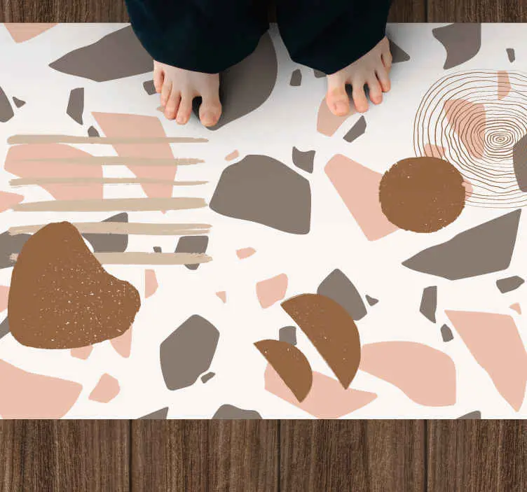 Köp online Abstrakta terrazzoformer vinylmatta