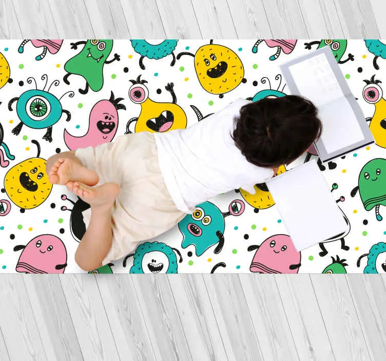 Lekfull monster illustration Andra Vinylmattor Trygg betalning
