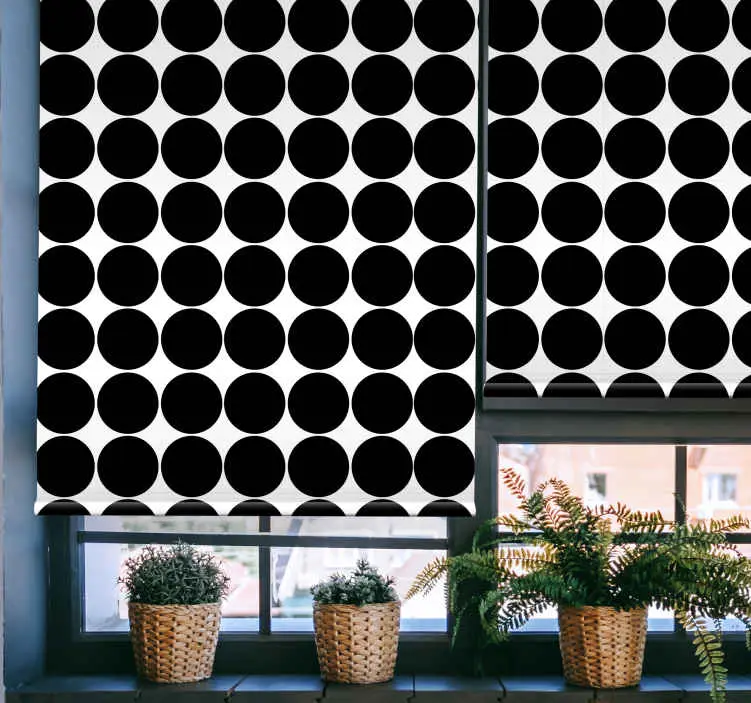 Beställ nu Svarta prickar mönster modern rullgardin