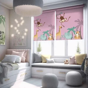 "boho" barn djungel djur rullgardin Rea